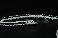 Hundeleine + passendes Halsband, fluoreszierendes weiss/schwarz