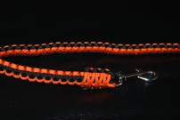 Hundeleine + passendes Halsband, orange/schwarz