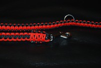 Hundeleine + passendes Halsband, rot/schwarz