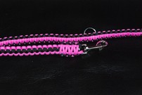 Hundeleine + passendes Halsband, pink/schwarz